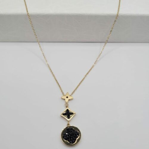 Collier Trèfle Acier Inoxydable Doré