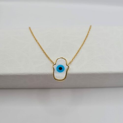 Collier Acier Inoxydable avec Pendentif Œil Bleu