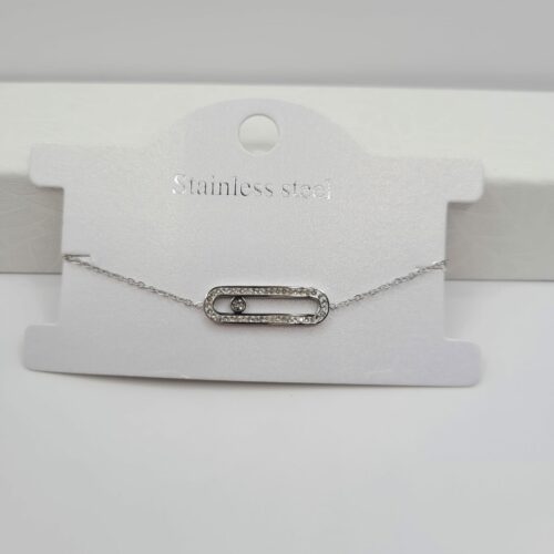 Bracelet avec Strass en Acier Inoxydable Argenté