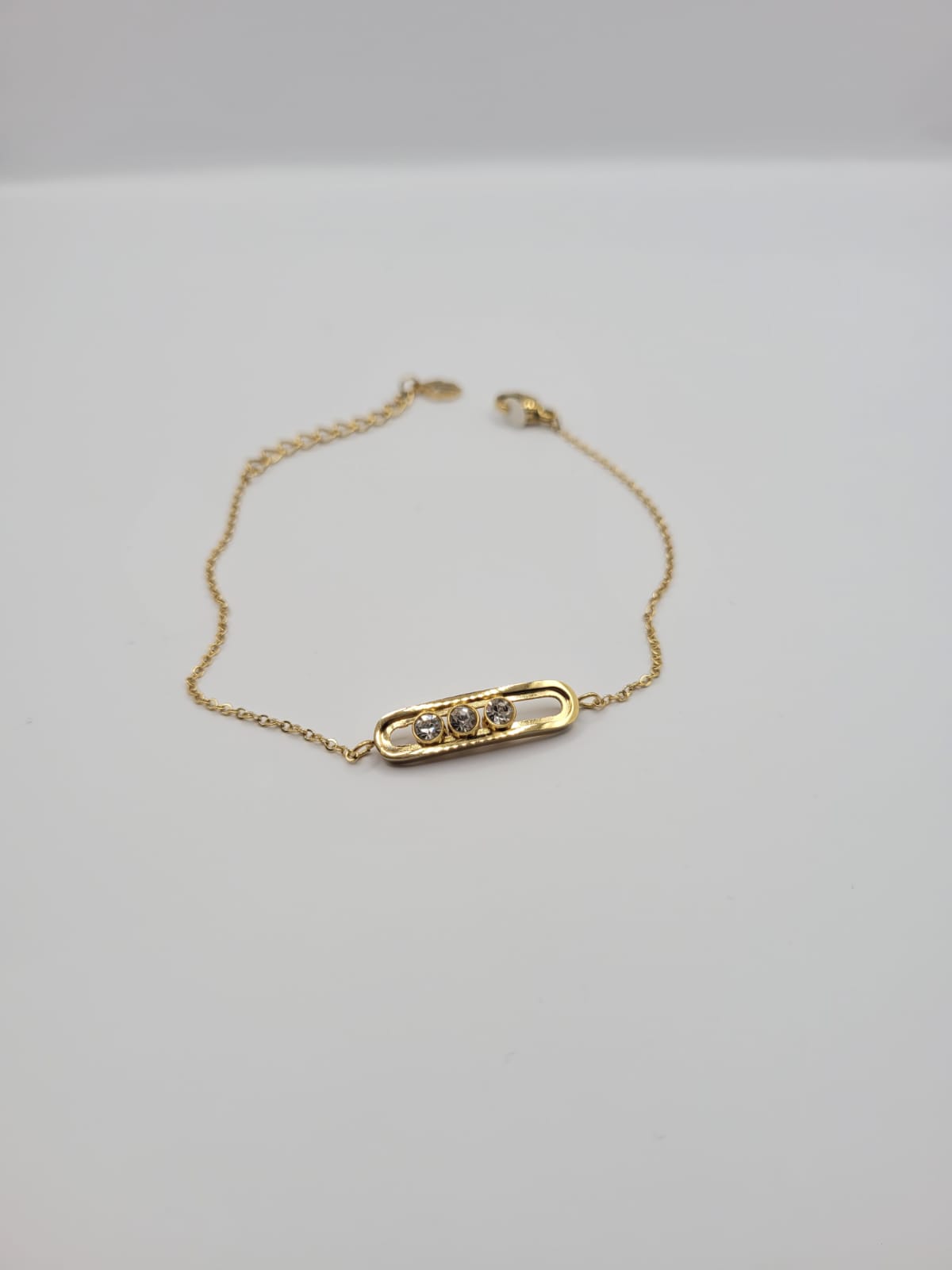 Bracelet Trois Pierre Doré Acier Inoxydable