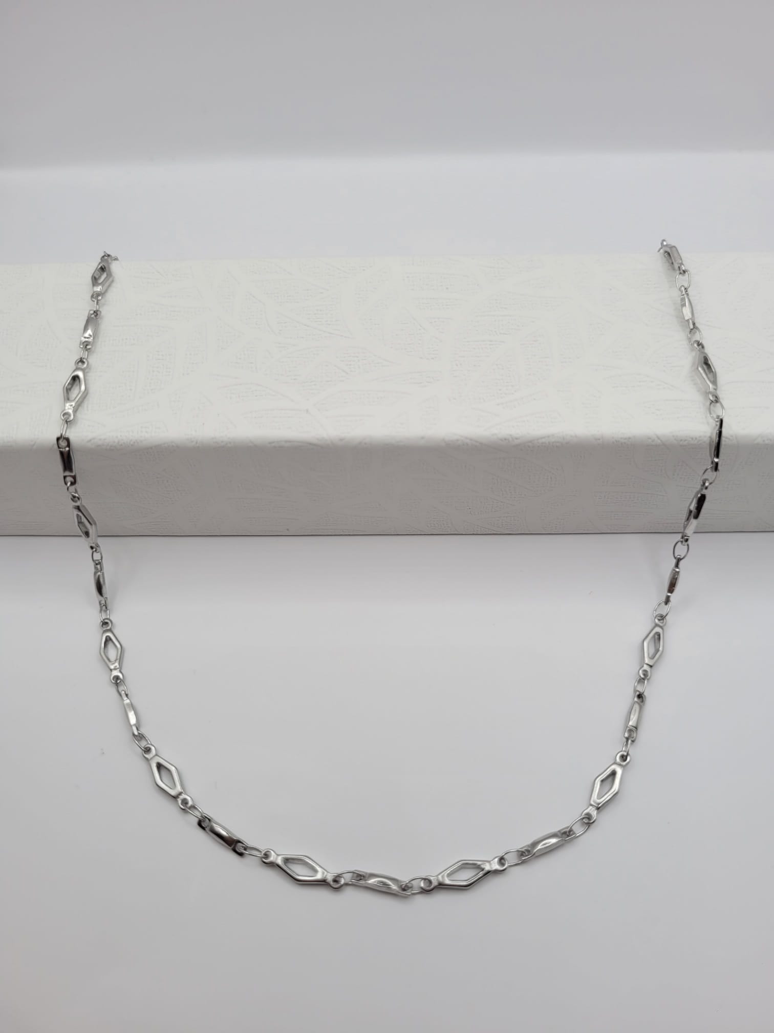 Collier Losange Acier Inoxydable Argenté