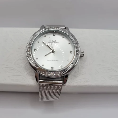 Montre en Acier Inoxydable Avec Bracelet Milanais Argenté