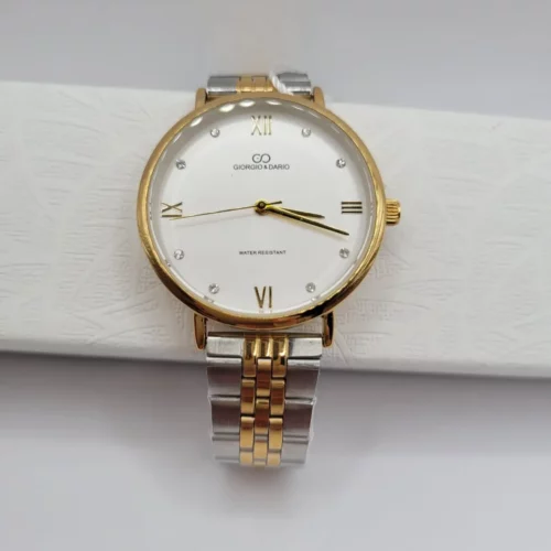 Montre Argent Or en Acier Inoxydable