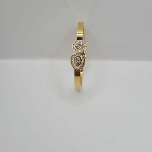 bracelet acier inoxydable perle blanc avec strass doré