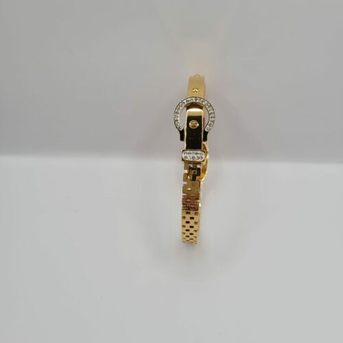 Bracelet acier inoxydable doré en ceinture avec strass